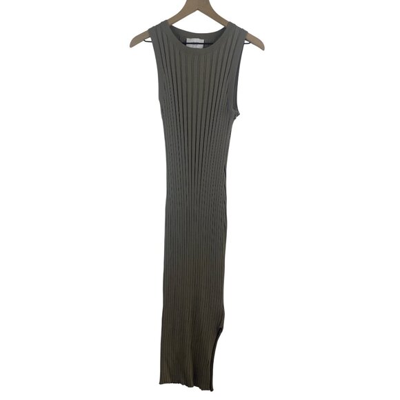 Legoe Heritage Dresses & Skirts - Legoe Heritage Maternity Women's Large Ribbed Luxe Shift Taupe Midi Tank Dress